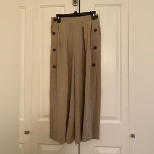Wide leg tan trousers